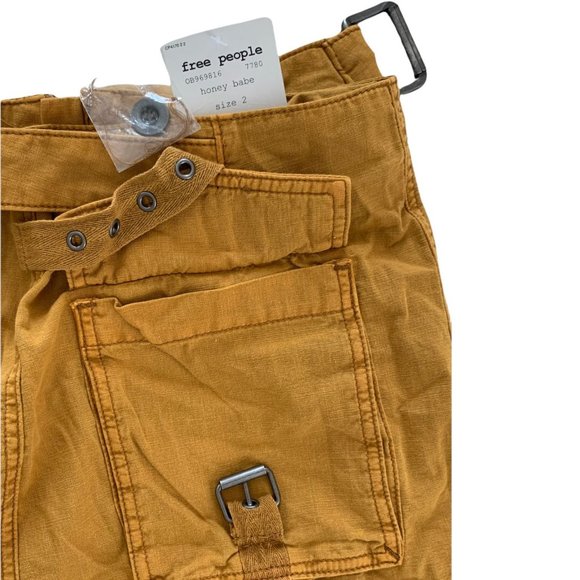 Free People Erika Utility Mini Skirt Honey Babe Size 2 - Picture 4 of 9